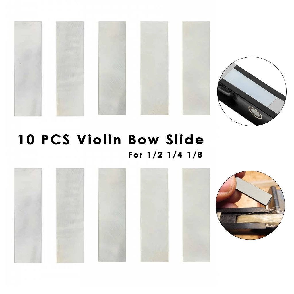 Assorted 10PCs Violin Fiddle Bow Arcos Frog Slide MOP 4/4 3/4 &  1/2 1/14 1/8 Luthiers Viola Bows Makers Repair Workshop Parts