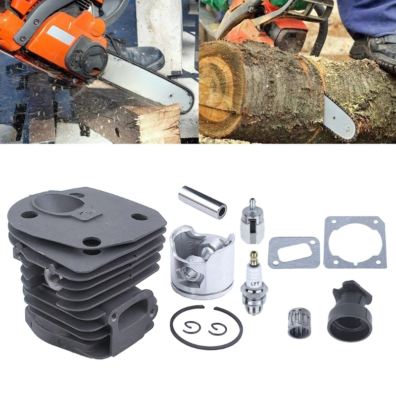 

44MM Nikasil Plated Chainsaw Cylinder Piston Gasket Replacement Parts Kit for 350 351 353 346XP with Intake DropShipping