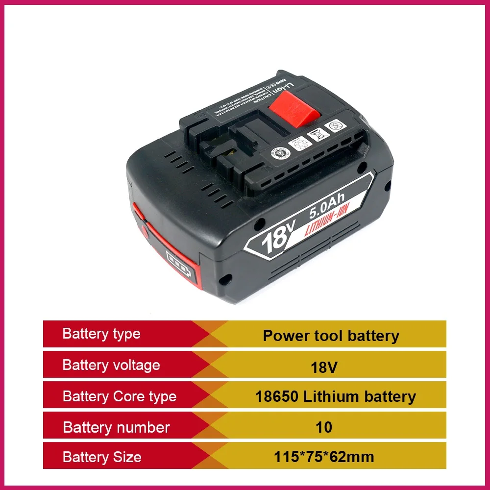 For Bosch BAT 18V 3Ah-6Ah 18650 Power Tool Battery for Bosch 18V BAT609 BAT609G BAT618 BAT618G 3601H61S10607 2 336 091 2 607 336