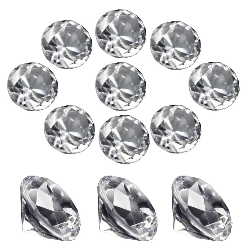 

100Pcs Clear Acrylic Diamonds 25mm Wedding Table Scatters Gemstones Confetti for Vase Fillers Decorations Home Centerpieces