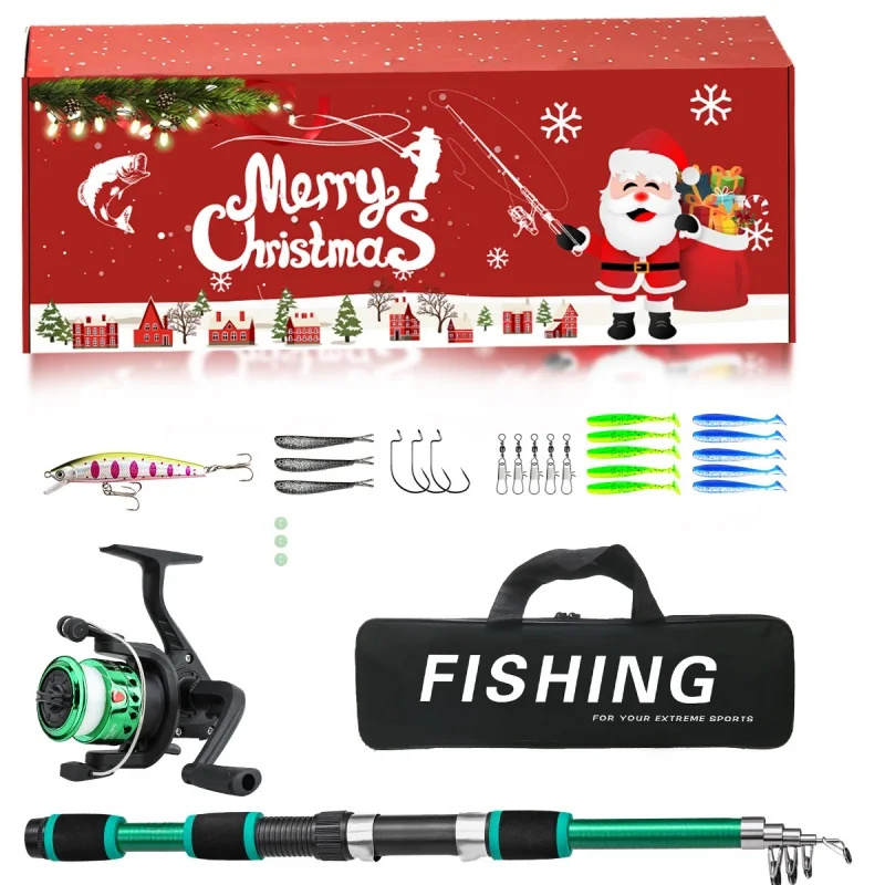 

1.8m Telescopic rod set Fishing rod,reel combination set artificial fishing bait hook,Christmas surprise gift for dad boyfriend