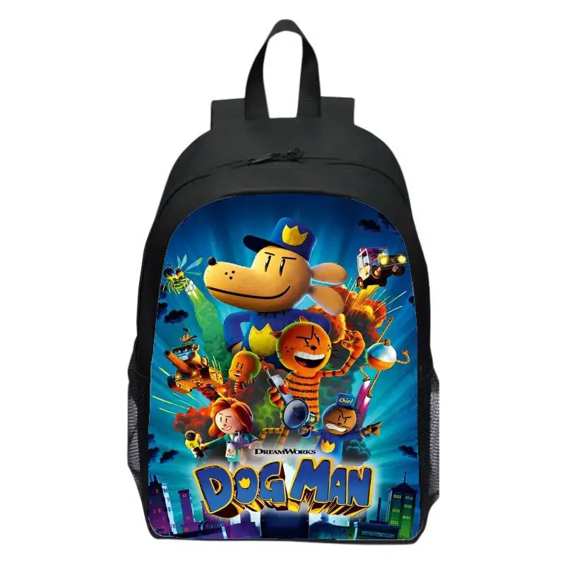 Ransel Anak Dog Man Detective Dog Ransel Fashion untuk Siswa Sekolah Dasar, Menengah, dan Menengah Atas