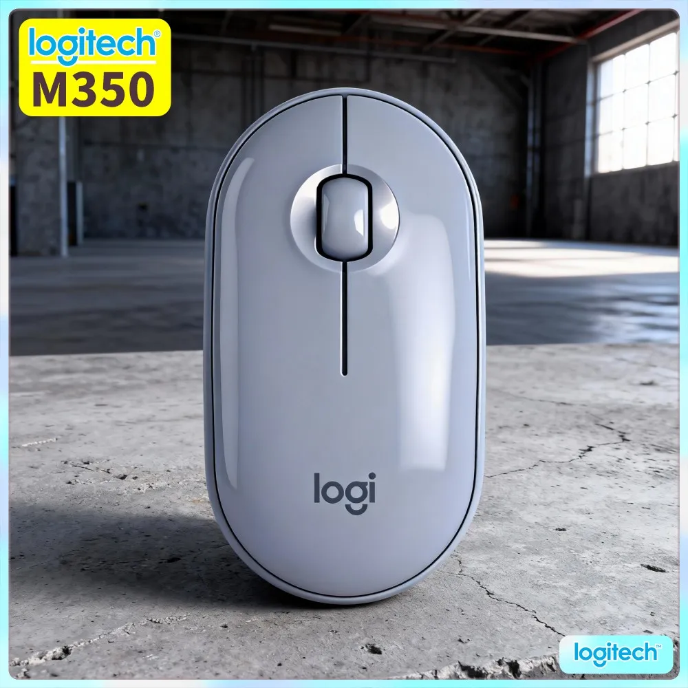 Logitech M350 Ergonomic Wireless Mouse - Comfort Palm Fit, Silent Clicks, Dual Mode, 18-Month Battery, Eco-Friendly Build