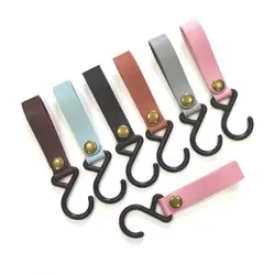 5PCS Outdoor Camping Hooks S-Shaped Leather Hanging Hooks Triangle Storage Rack Shelf Hooks Keychain Portable Camping Hangers