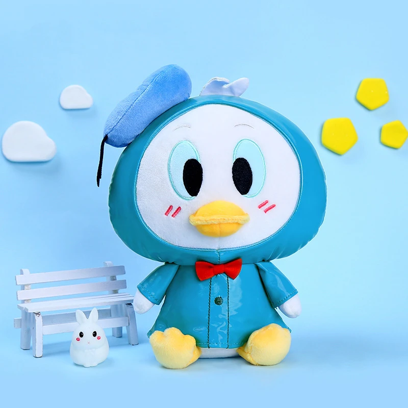 

Original Disney Anime Raincoat Donald Fauntleroy Duck Plush Toy Kawaii Soft Stuffed Dolls Animal Pillow Cartoon Children Gifts