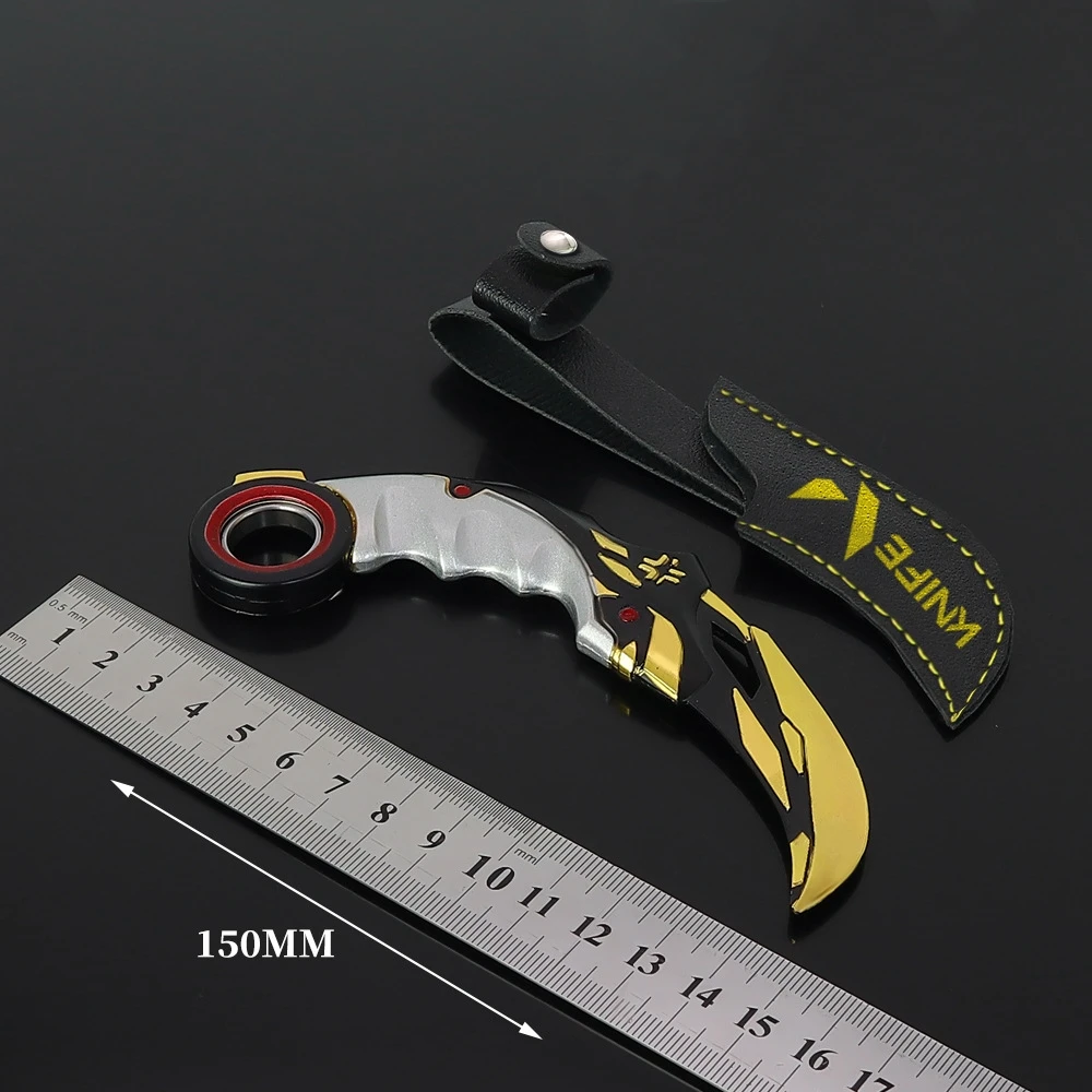 Valorant 2021 Championship Claw Knife Metal Game Peripherals Weapon Model Leather Case Version Crafts Cosplay Toy Ornament Gift