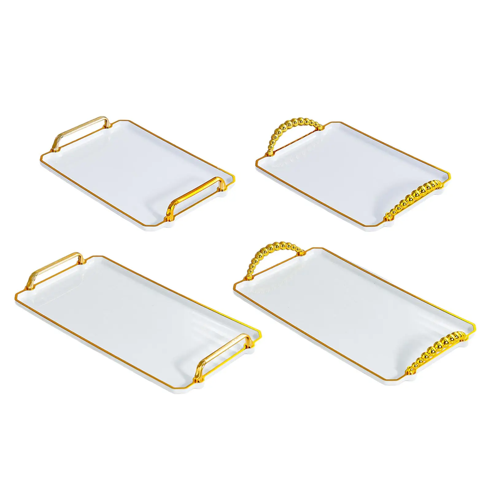 Serving Tray with Handles Stylish Decor Versatile Easy to Clean Serving Platter for Bedroom Desktop Restaurant Indoor Office