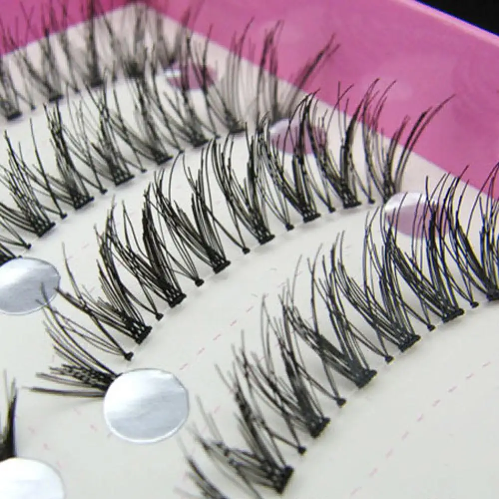 Fashion 10 Pairs Natural Black Long Cross Thick False Eyelashes Party Eye Makeup Fake Eyelash Extension Fake Eyelashes