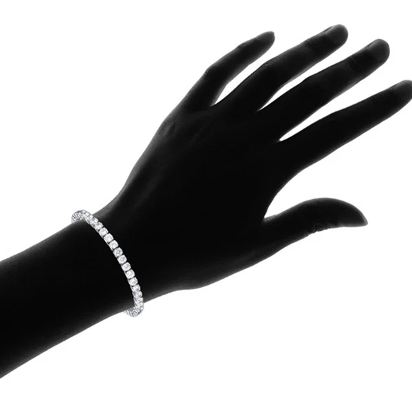 سوار سلسلة تنس من الزركونيا المكعبة للرجال والنساء ، مادة النحاس والنحاس ، مجوهرات ربط المشبك ، صف واحد