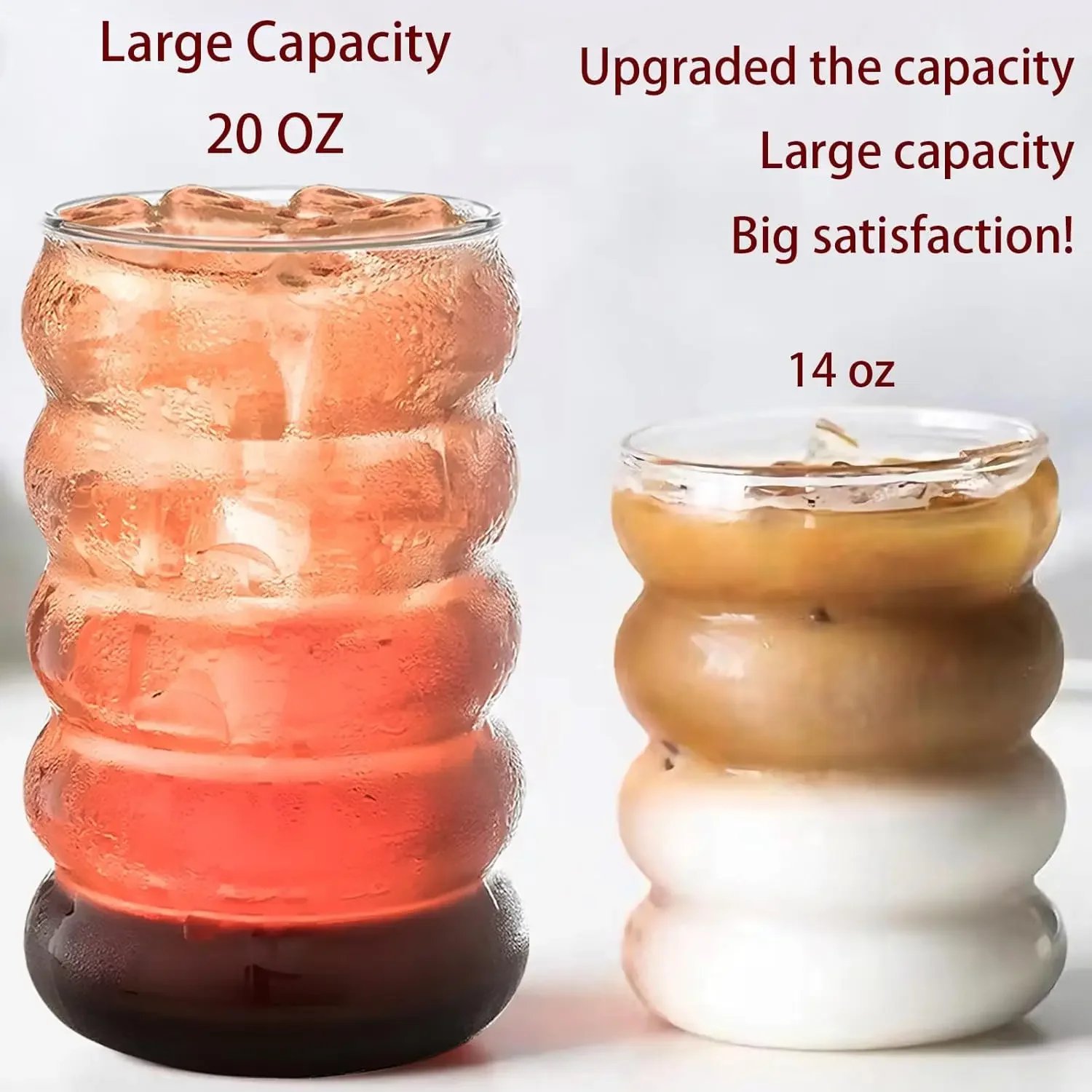 Набор стаканов для питья на 20 унций с соломинкой, милые стаканы для кофе со льдом, стаканы для кофе со льдом, толстые банки для питья для смузи