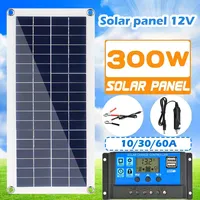 300W Solar Panel Kit 12V USB With 10-60A Controller Solar Panel Solar Cells Car Yacht RV Boat Outdoor Battery Supply