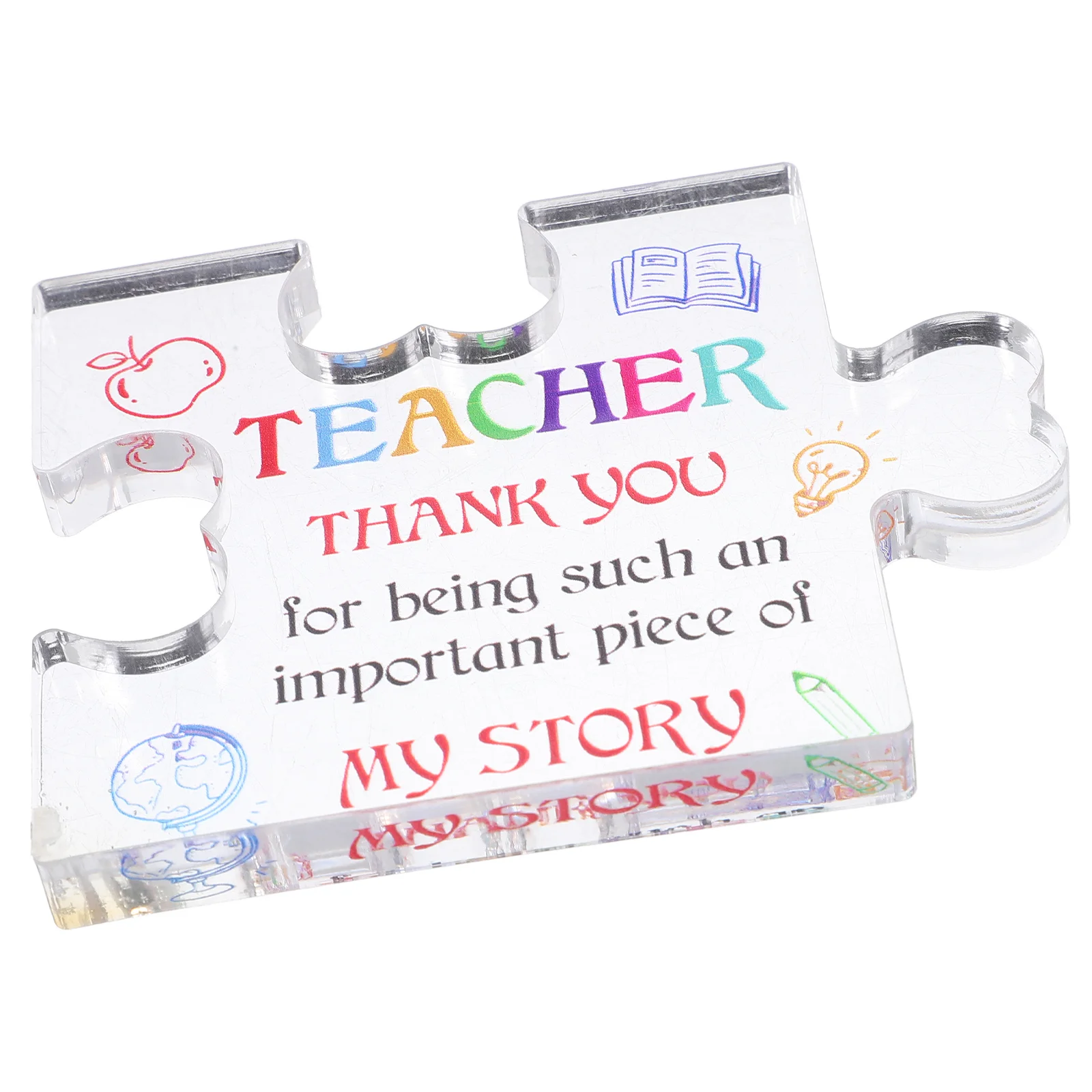 

Puzzle Plaque Ornaments Teacher's Day Gift Sign Decor Thanks Acrylic Table Desktop Office for Centerpiece