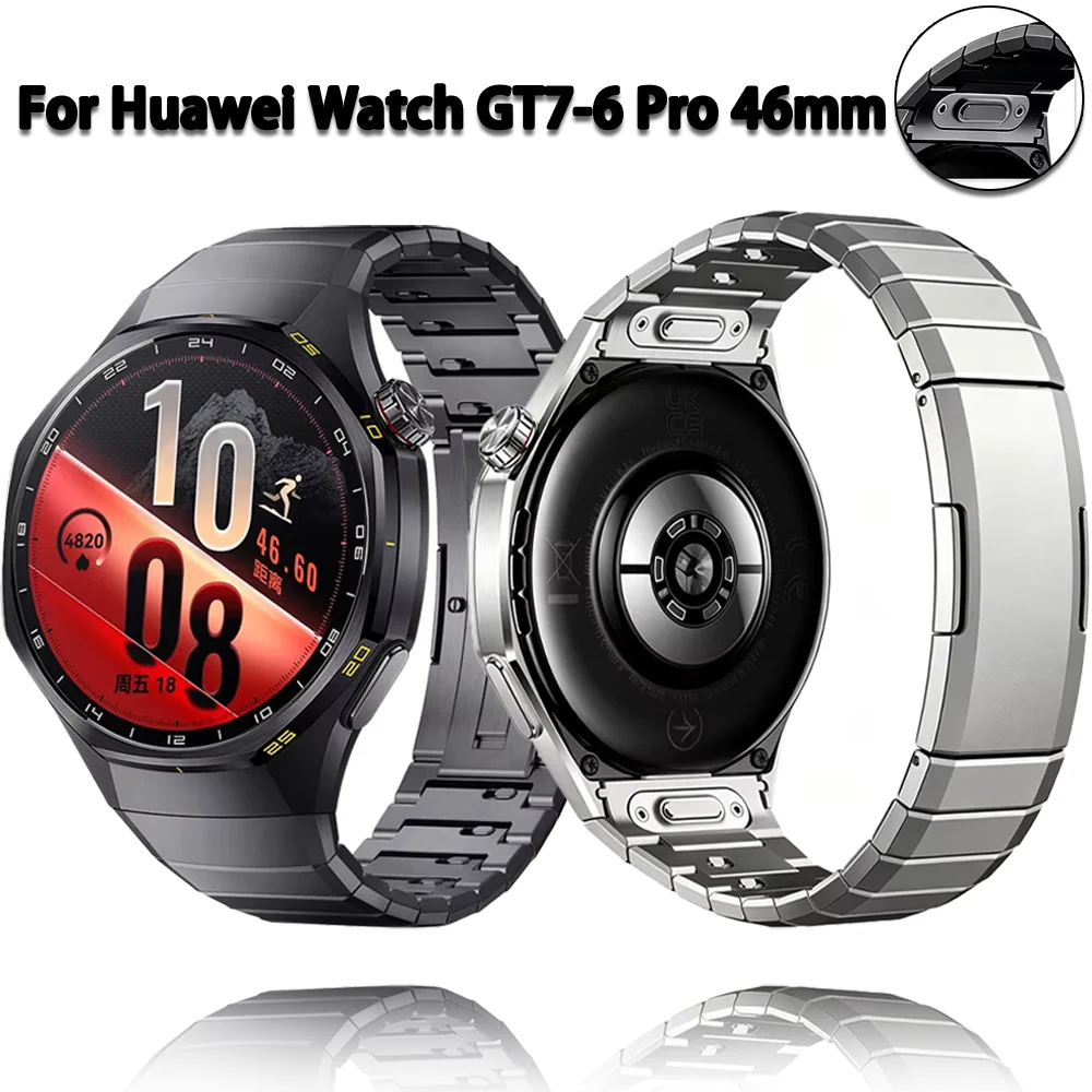 Offizielles 1:1-Armband aus Titanlegierung ohne Spalt für Huawei Watch GT7 Pro GT6 Pro 46 mm, schnell anzubringendes, leichtes und bequemes Armband.