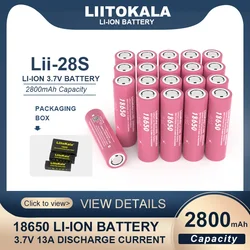 1-8PCS LiitoKala  Lii-28S 18650 3.7V 2800mAh 13A Power Rechargeable Lithium Battery For  Electric Tools LED Flashlight