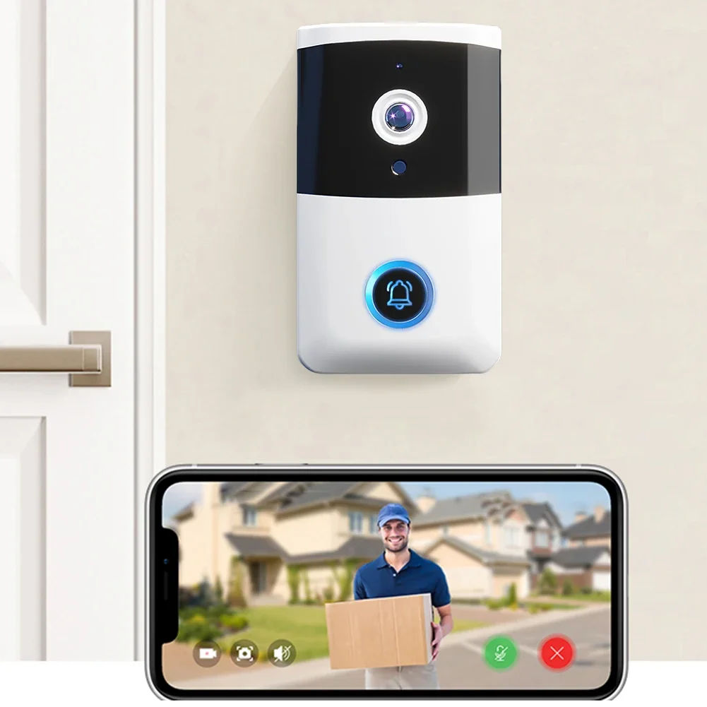 Wireless Video Doorbell Camera WiFi 2-way Audio Intercom Home Security Motion Detect Night Vision Door Bell Smart Doorbell