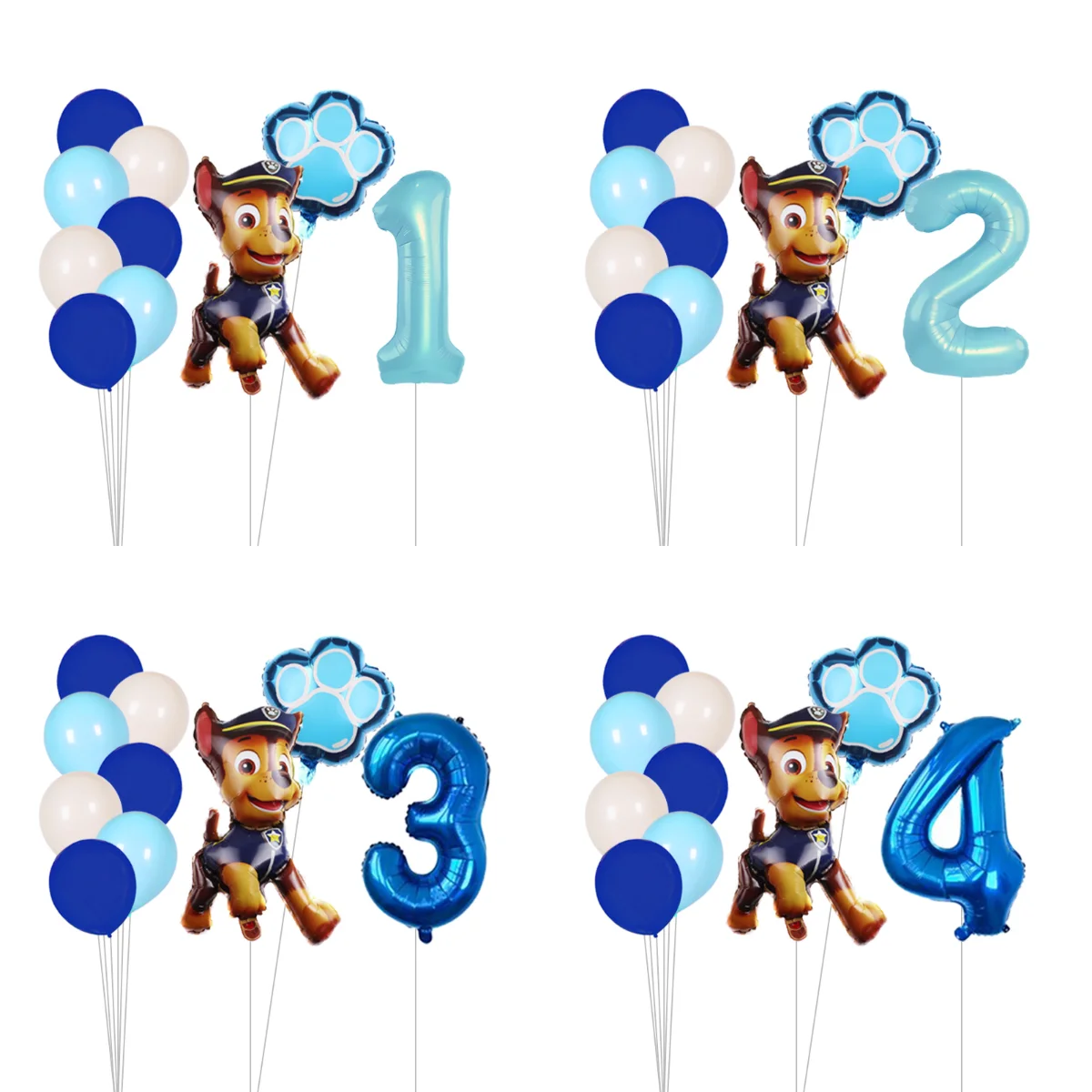 Paw Patrol Cartoon-Helden Ballon-Kombinationsset Zahlenballons Helium-Latexballons Kinderparty-Zubehör