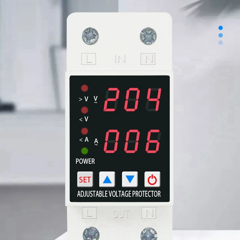 Relé duplo do trilho do ruído, ajustável sobre a tensão atual e sob a tensão dispositivos protetores, relé do protetor, 40A