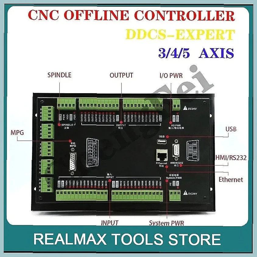 DDCS EXPERT M350 3/4/5-Axis CNC Offline Controller with 3D Probe, Supports Closed-Loop Stepping & ATC, Replacement for DDCSV 3.1