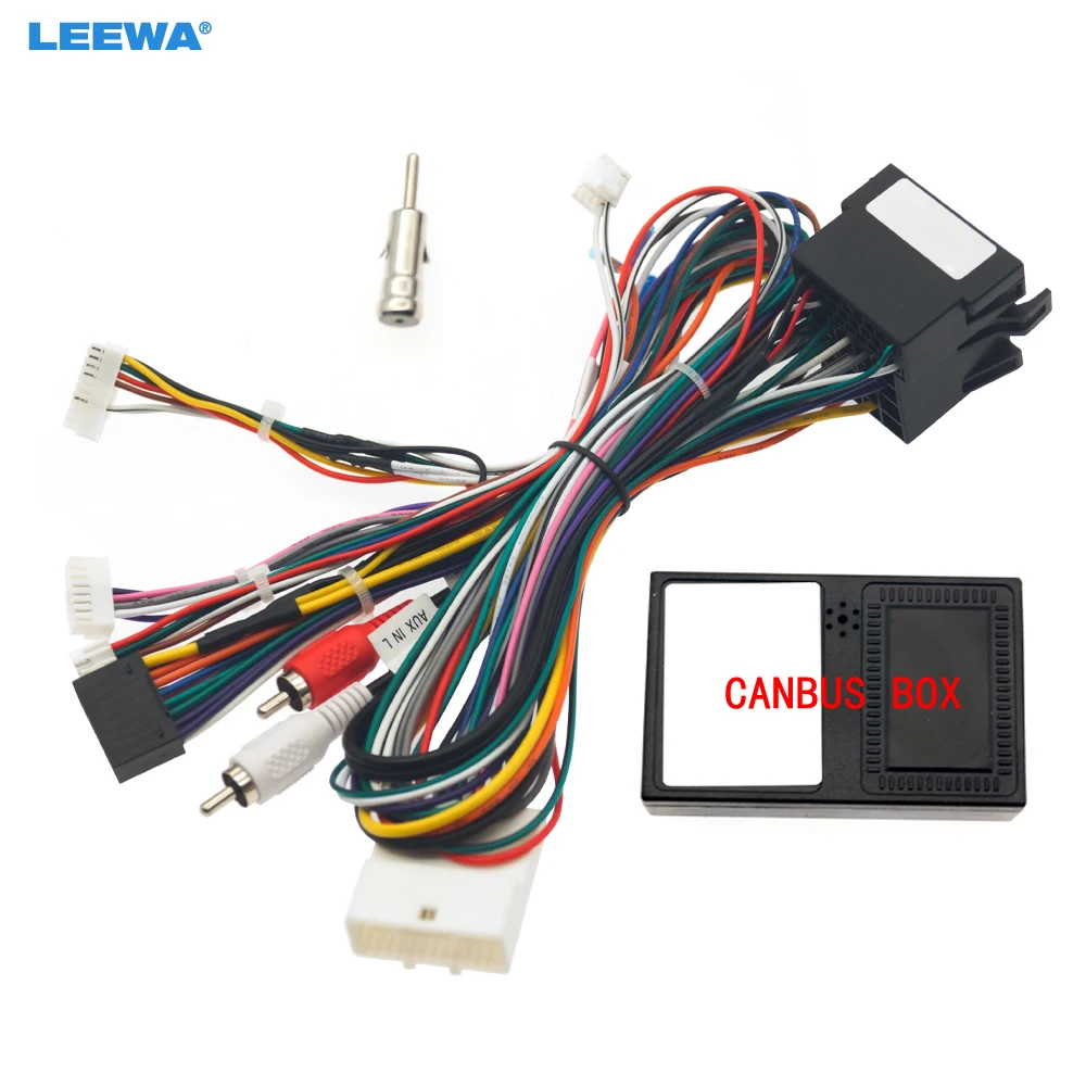 LEEWA Car 16pin Power Cord Wiring Harness Adapter With Canbus Box For Renault Kangoo/CLIO3 2012 Installation Head Unit #HQ4056