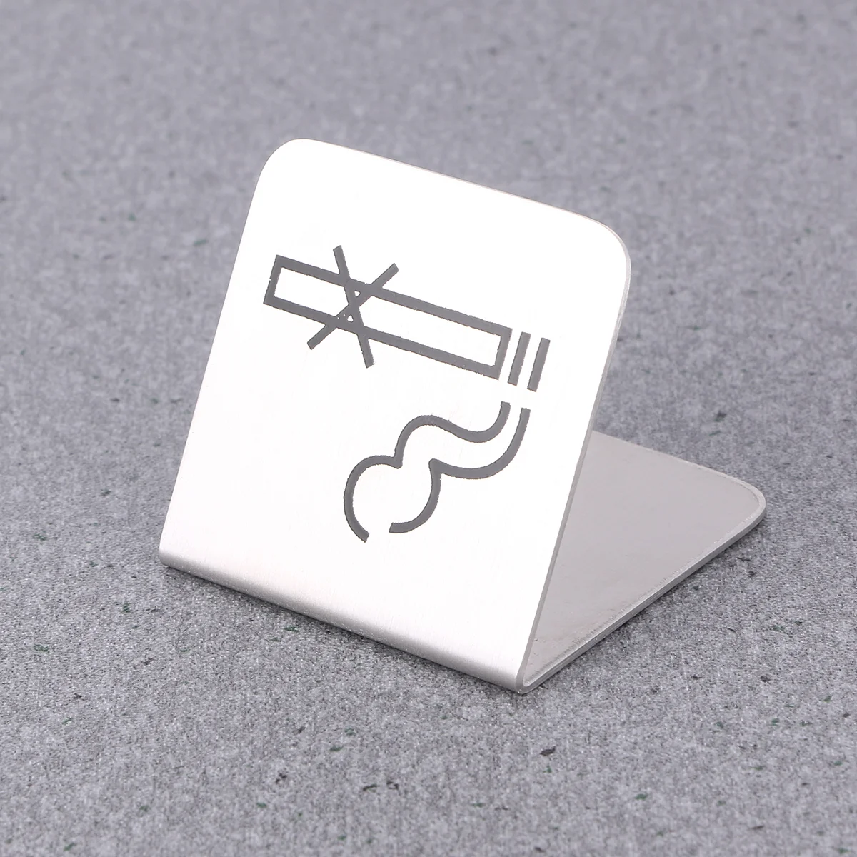 No Signs inside outside Double Table Tent Emblems Desktop Smoking Stainless Steel