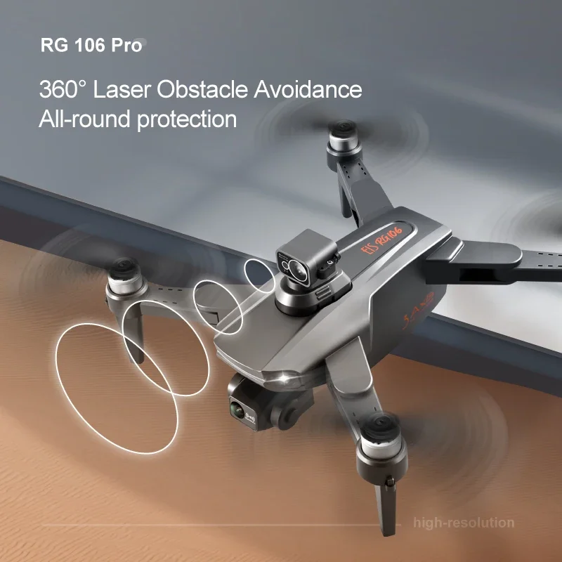 RG106 PRO Drone pieghevole professionale 8K HD doppia fotocamera con GPS WIFI grandangolare FPV trasmissione in tempo reale distanza RC 2KM