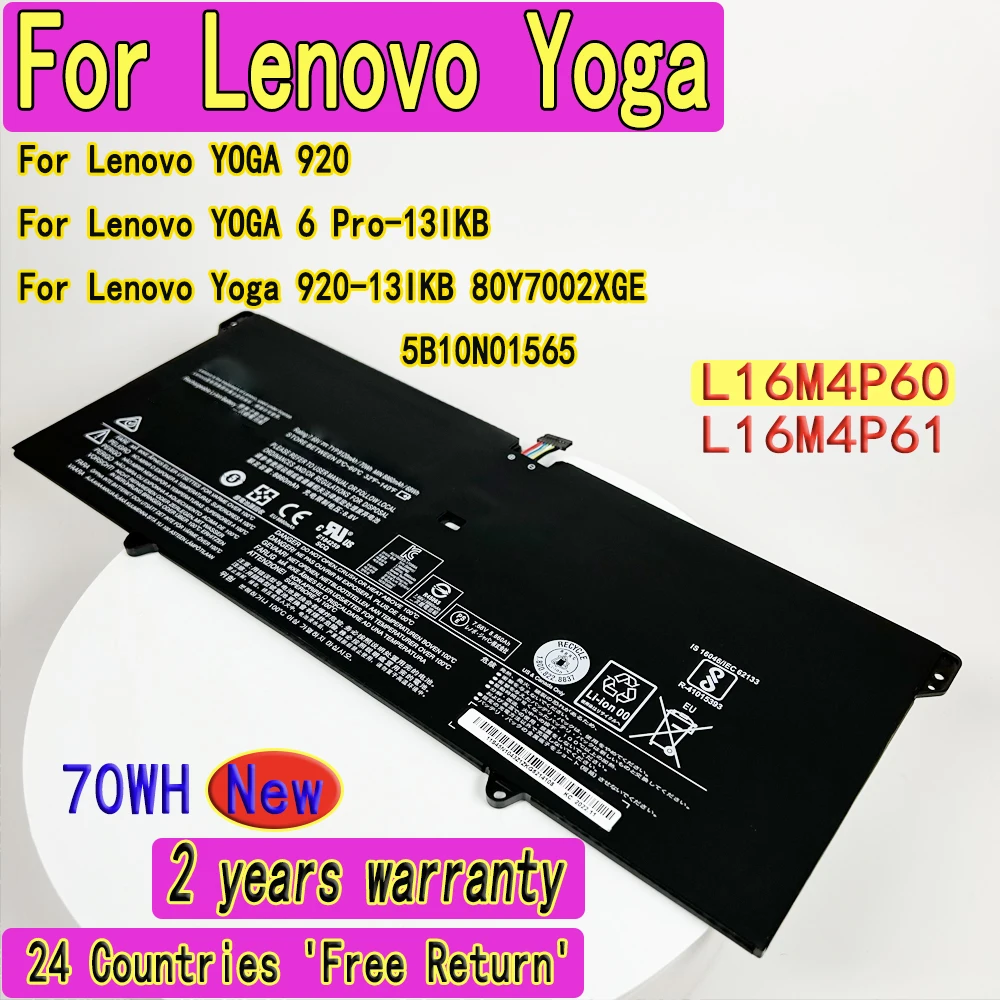 Baterai Laptop L16M4P60 Kualitas Tinggi L16M4P61 untuk Lenovo YOGA 920,YOGA 6 Pro-13IKB,Yoga 920-13IKB 80Y7002XGE 5B10N01565