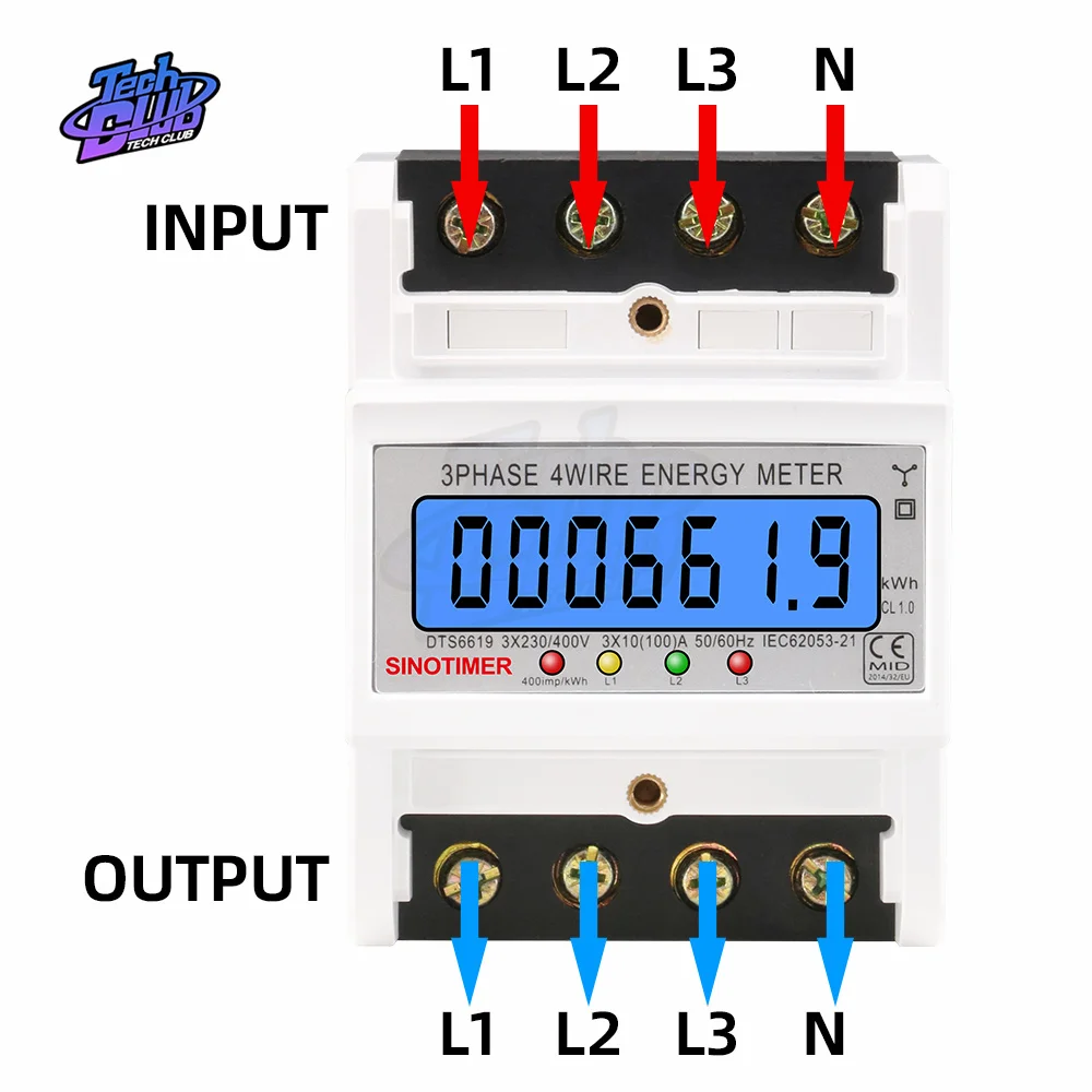 DTS6619 100A LCD Digital Display Power Meter in Energy Meters Electric Meter 3 Phase Kwh Meter for Electrician Tool