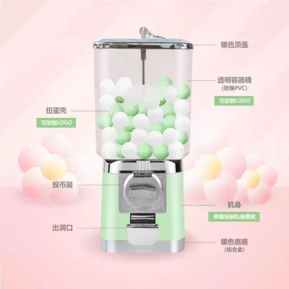 Square Desktop Gacha Machine Candy Capsule Coffee Bean Dispenser Custom Logo