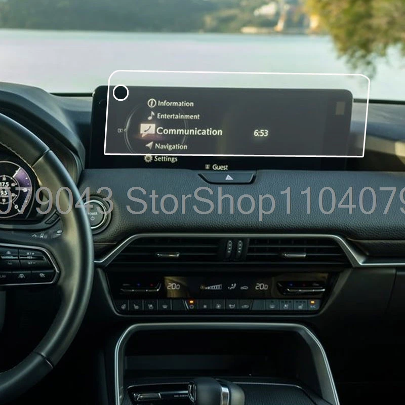 الزجاج المقسى طبقة رقيقة واقية لمازدا CX-60 2024 سيارة لتحديد المواقع والملاحة Lcdscreen المضادة للخدش فيلم الملحقات الداخلية