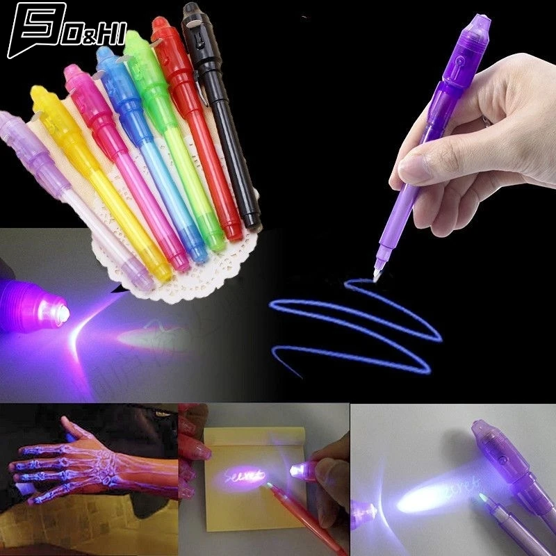 Invisible Fluorescent Pen Led Purple Light Electronic Banknote Detector Creative Ultraviolet Magic Ink Lamp Pen Highlighter