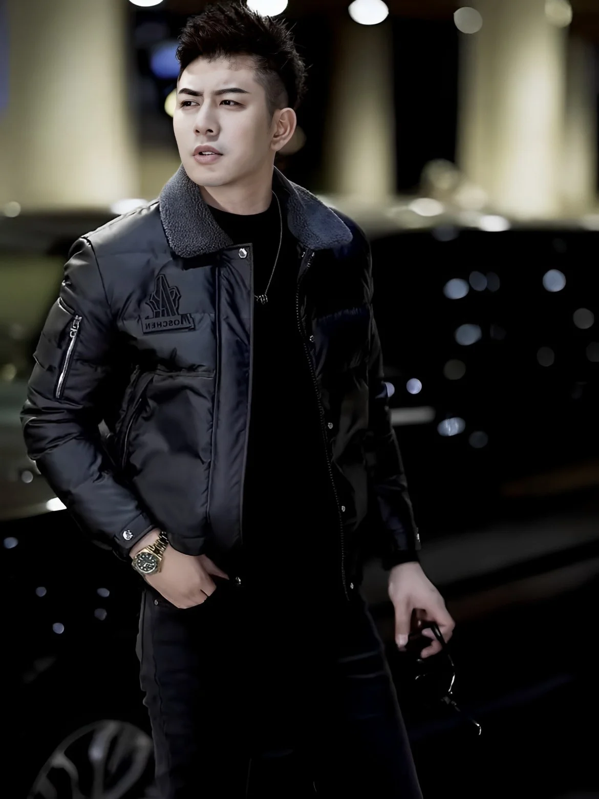 

Men's Casual Thiened down Jaet Autumn Winter New Sle Faionable Collar up Outerwear Polyester Fiber 3D Stereo Design