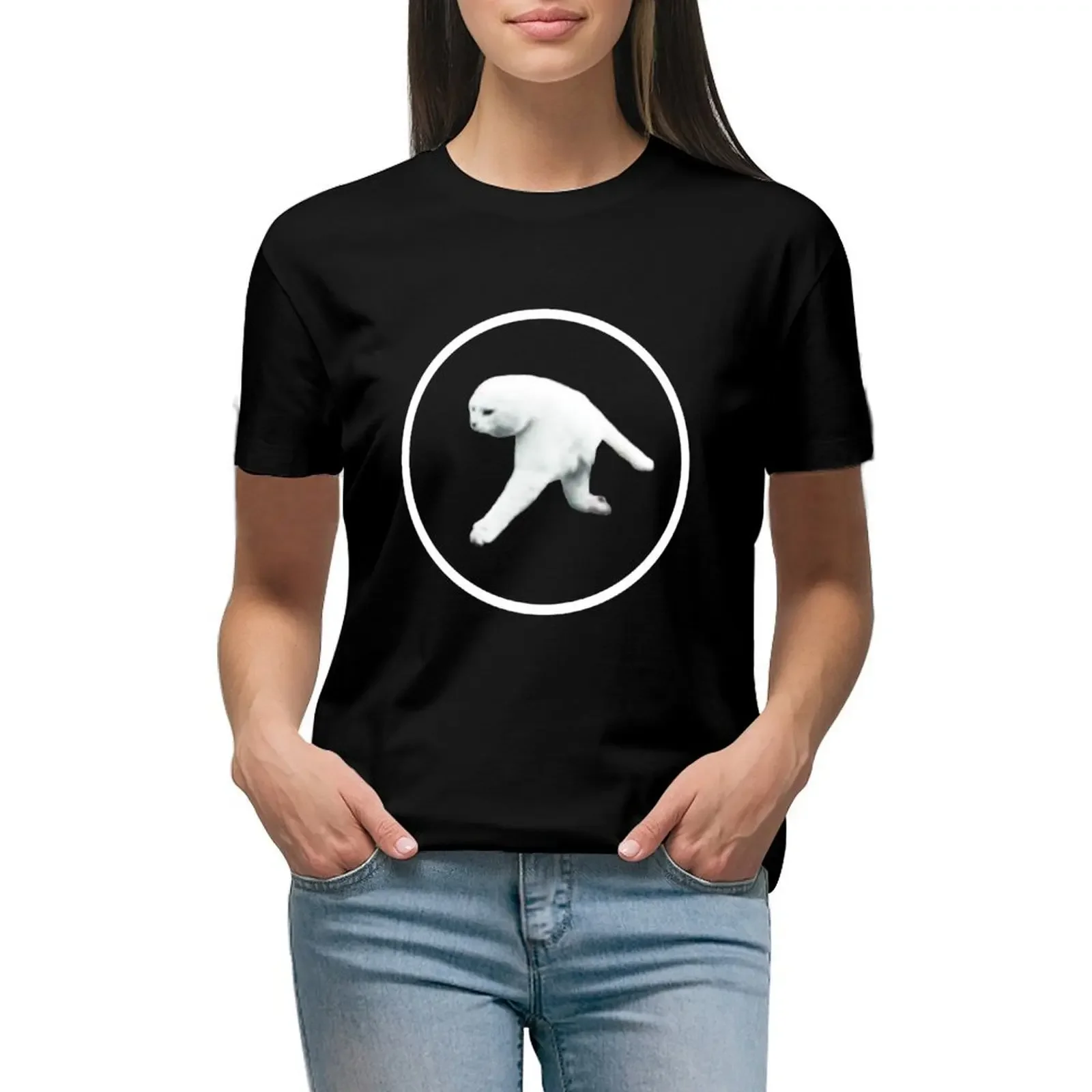 

Aphex Twin - Two legged cat (white logo) T-Shirt Blouse vintage clothes animal prinfor white t-shirt dress for Women sexy