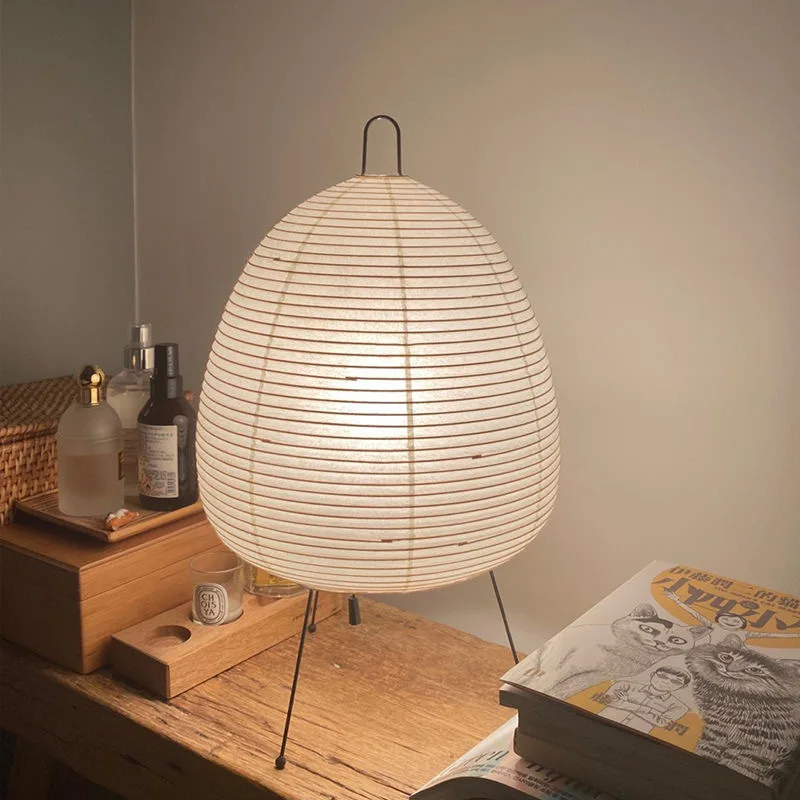 

Japanese Rice Paper Lamp Akari Wabi-sabi Yong Table Lamp Noguchi Design Bedside Lamp 3 Colour Dimmable Eye-Protection Desk Light