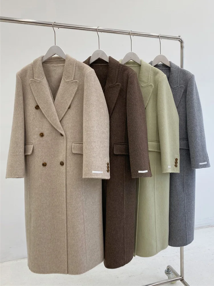 High-end Two-piece Double-sided Cashmere Coat Women Mid-length New Korean Loose Warm Waistcoat Lael Woolen Coat Autumn Winter