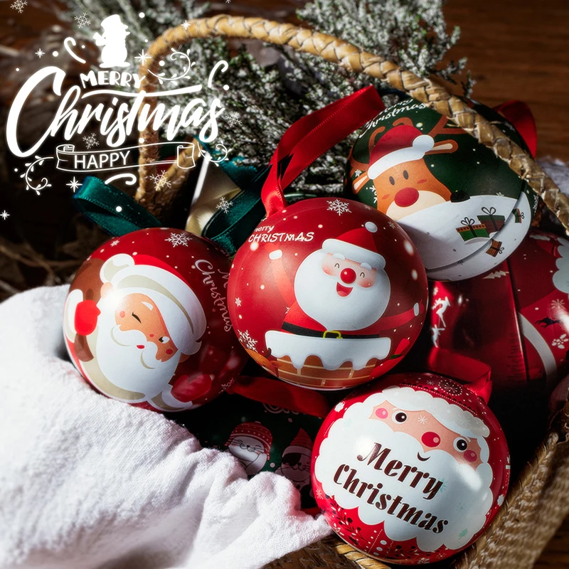 Christmas Gift Ball Tree Decoration Balls Candies Chocolate Elf Sanra Claus Deer Snow Man Box Flavor Present