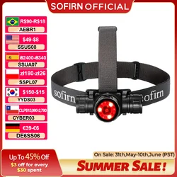 Sofirn HS21 2000lm EDC Lampada frontale 18650 USB C Torcia ricaricabile SFT40 Potente faro con interruttore a infrarossi