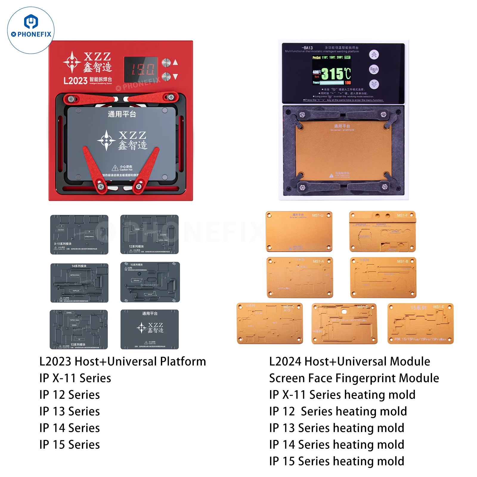 

XZZ L2023/PHONEFIX L2024 Intelligent Pre-Heating Station for iPhone X-15 Series CPU Degumming Motherboard Layered Station