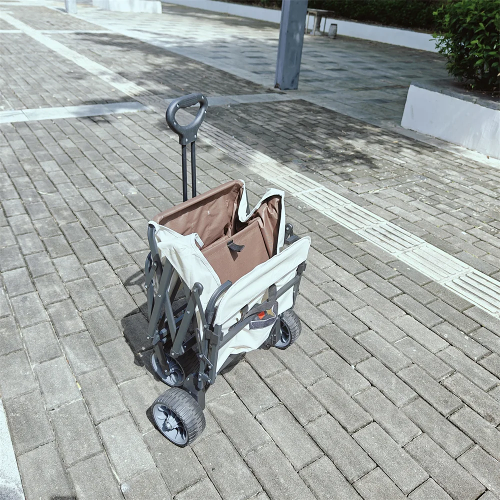 รถเข็นแคมป์ปิ้งไฟฟ้าควบคุมระยะไกลรุ่นแรกของโลก รถเข็นเดินทางขนาดเล็กสำหรับกิจกรรมกลางแจ้ง เหมาะสำหรับการช้อปปิ้งและจัดเก็บของสำหรับผู้ปกครองและเด็ก