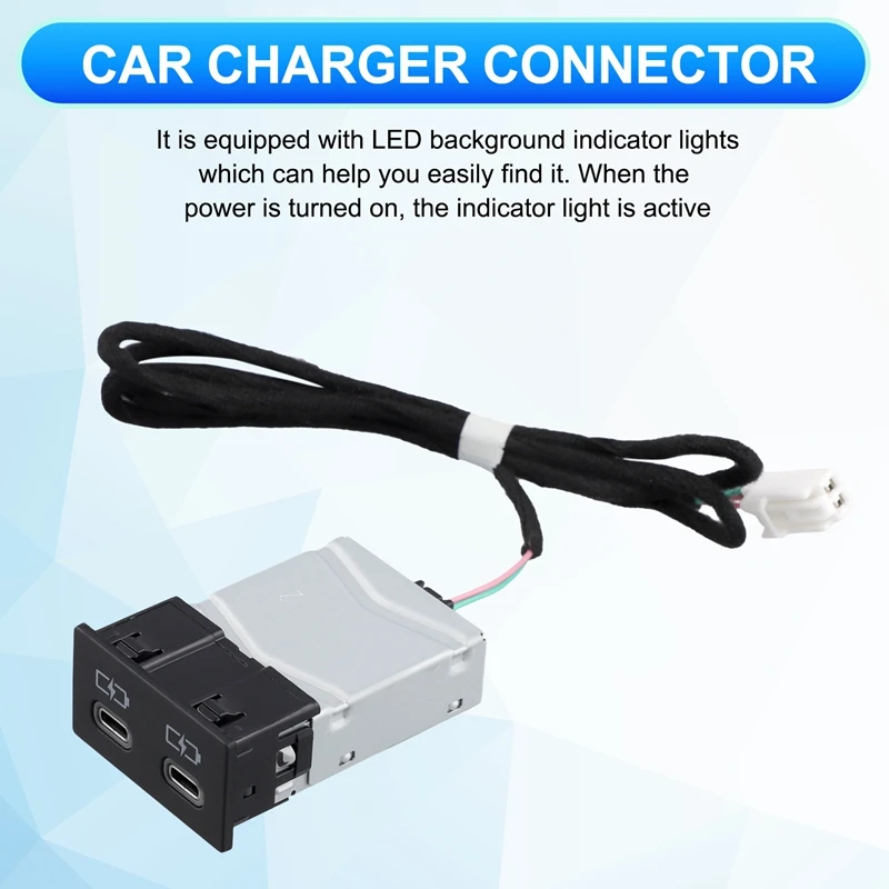 Car Charger Socket Dual USB PD Type C Charging Outlet Fuse Box Power Adapter For Toyota Camry Highlander Corolla RAV4