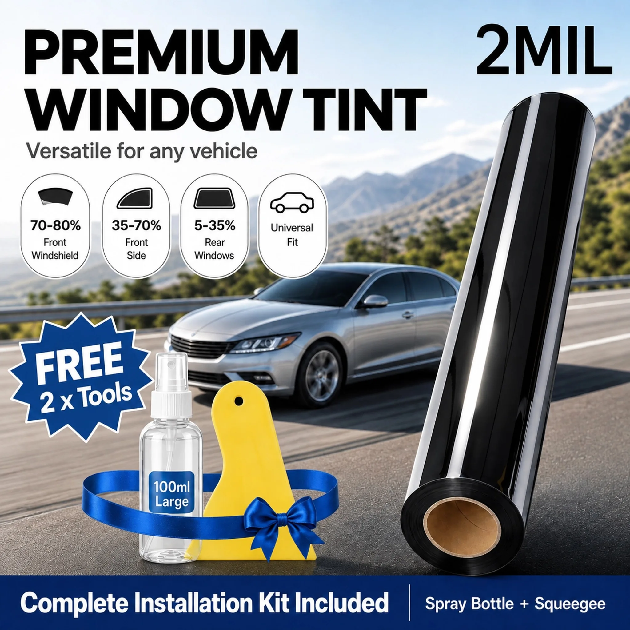 Car Window Nano Ceramic Tint Film Black Solar UV Protection Heat Insulation Privacy Sun Shade Glass Sticker Foils 10%~80%VLT