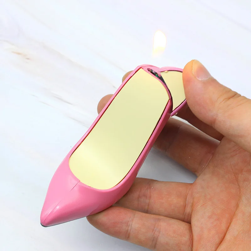 

COOL Creative Personalized Product Cute High Heels Style Lighter Open Flame Butane Windproof Lighter Smoking Tools Girl Gift