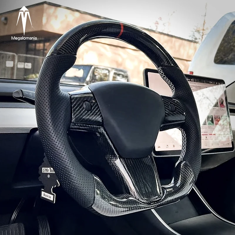 

Modification is suitable for teslas Model S X Y Model 3 Yoke upgrade carbon fiber custom steering wheel