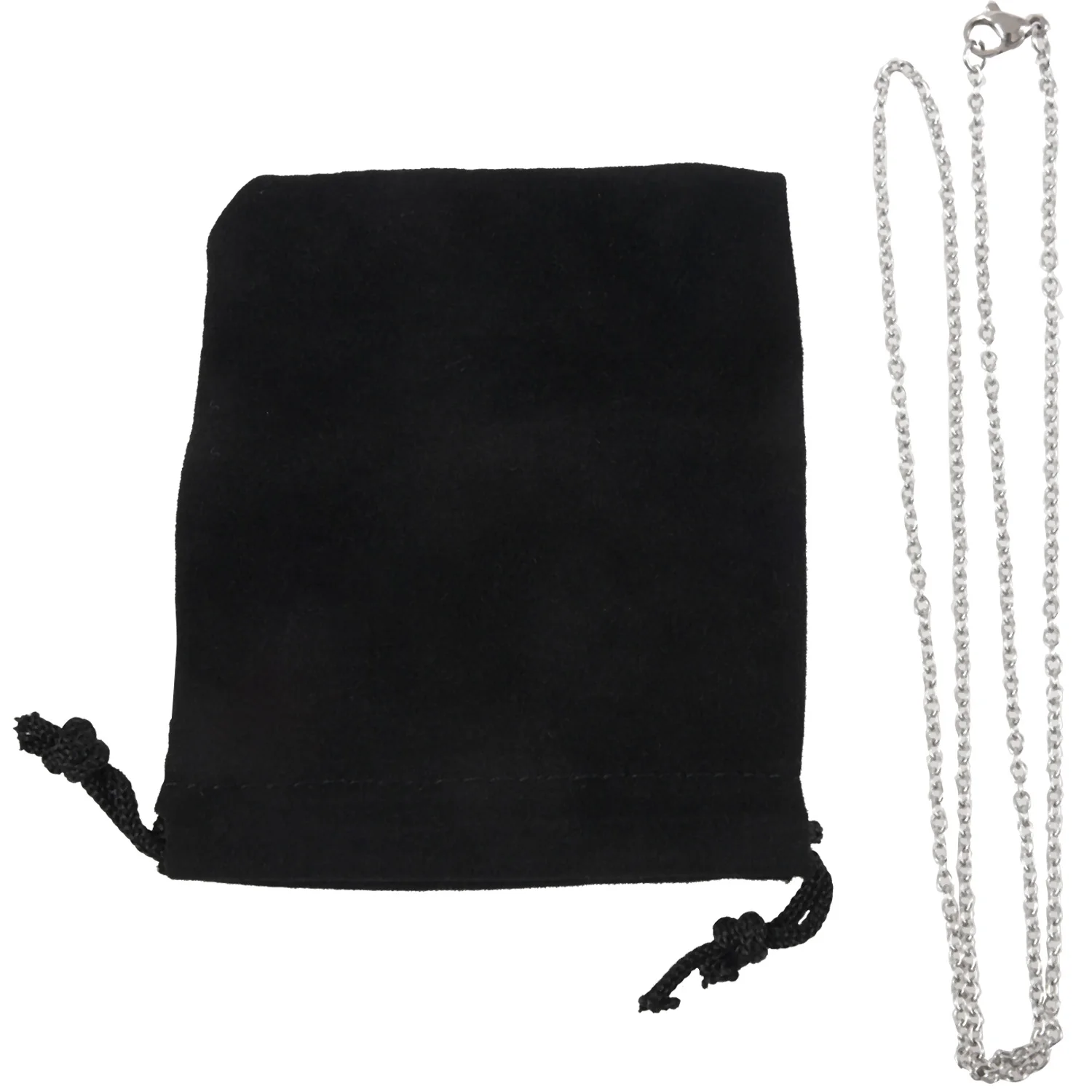 ABQR Jewelry Woman Chain สร้อยคอสแตนเลส "O" สีเงิน กว้าง 2 มม. ยาว 50 ซม