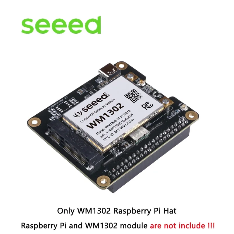 Seeed WM1302 Raspberry Pi Hat for connecting WM1302 LoRaWAN module, mini-PCIe form-factor, LoRa Concentrator Semtech SX1302