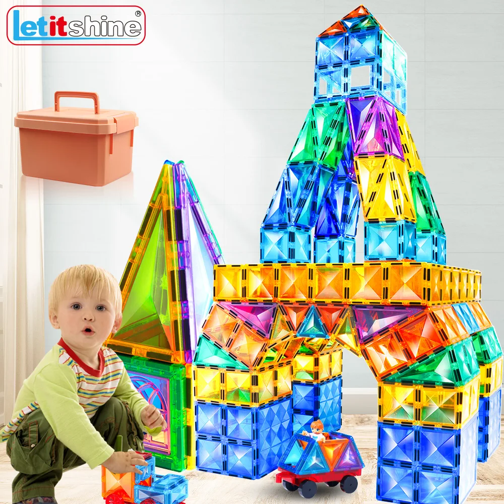 

Big Size Magnetic Tiles Building Blocks Set Montessori Educational Toys Magnet Construction Craft Puzzle Kids Children Baby Gift