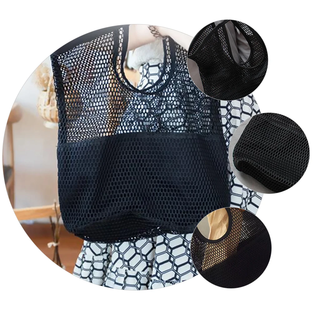 

to Weave Mesh Shopping Bag Travel Tote Bags Utility Cotton Storage Beach Women Vacation