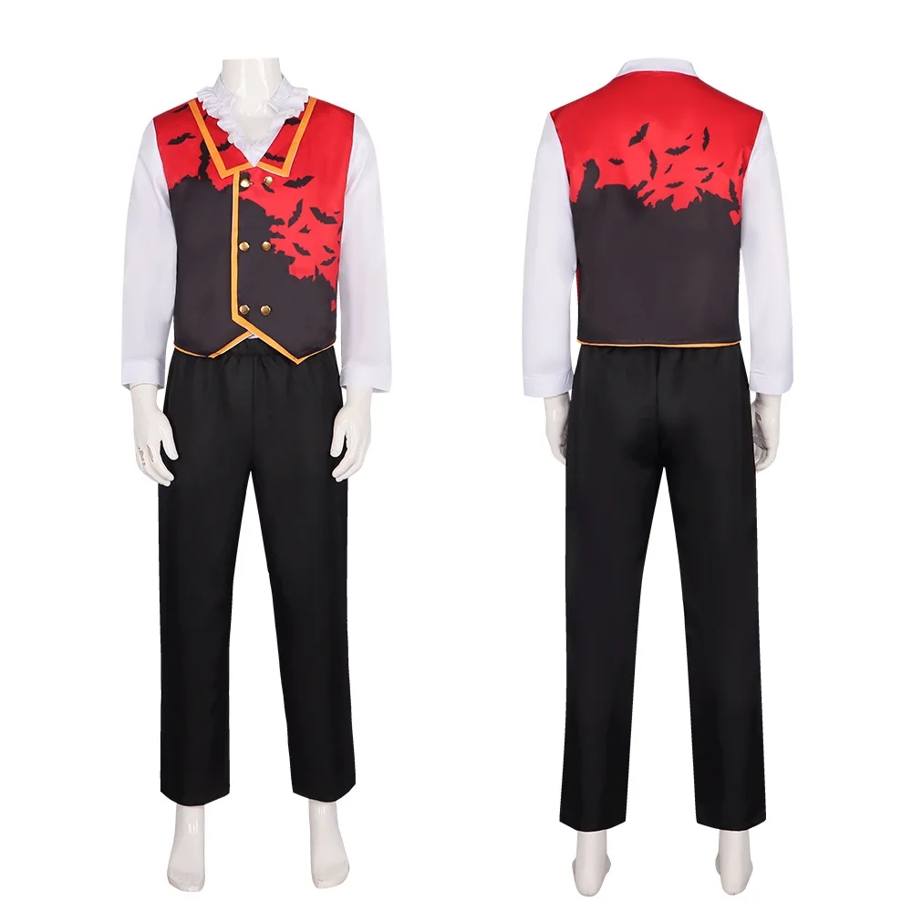 Vampire Cosplay Costume Adult Men Royal Court Uniform Suit with Cloak Halloween Carnival Party Knight Performance Streetwear