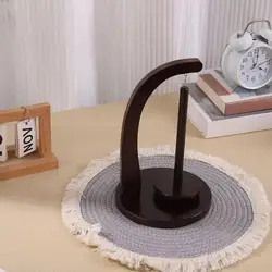 Yarn Holder Stand Wooden Yarn Spindle Dispenser Rotatable Yarn Twirling Holder Stable Knitting Ball Stand Decorative For Crochet