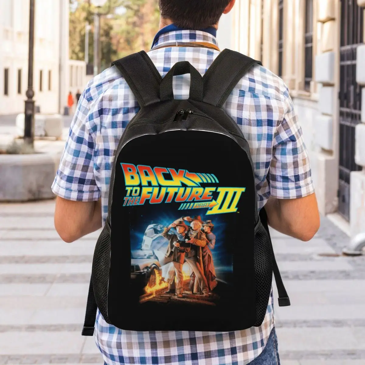 Sac à dos de voyage Retour vers le futur pour hommes et femmes, cartable pour ordinateur scolaire, sac à dos pour étudiants, sac à dos de film d'aventure de science-fiction