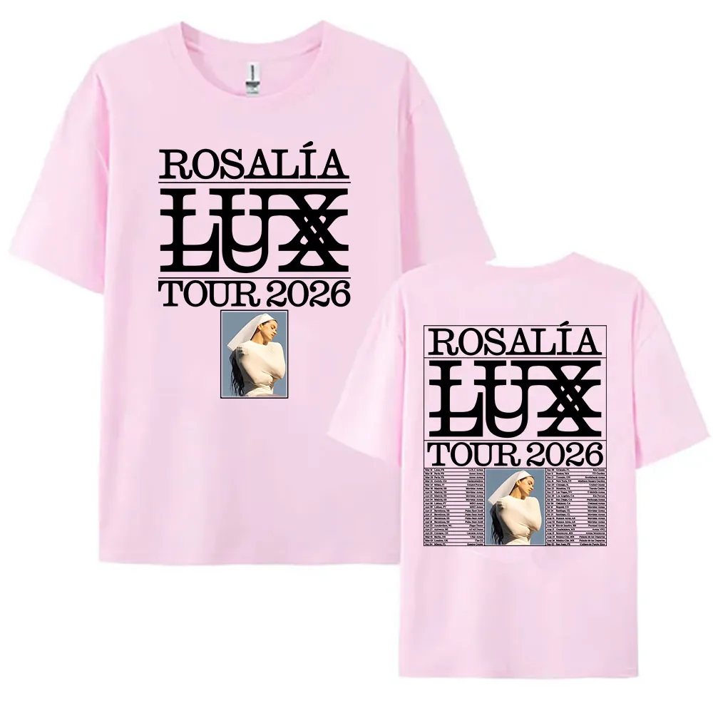 2026 Rosalia Rosalia LUX Tour T-shirt in cotone manica corta allentata magliette femminili unisex streetwear moda cantante abbigliamento grafico